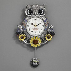 키다리시계 저소음 해바라기부엉이추 벽시계, 주석