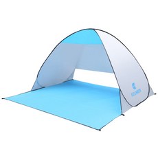 쿠머 해변 낚시 초경량 원터치 텐트 돗자리형, 화이트, 2~3인용