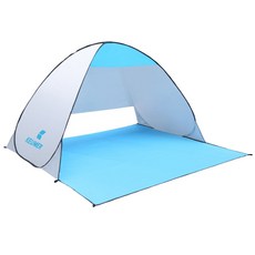 KEUMER 自動免搭秒開沙灘帳, 銀白色, 3-4人