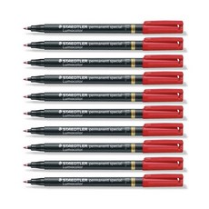 스테들러 319F 스페셜 실험용 유성펜 0.6mm, 적, 10개입