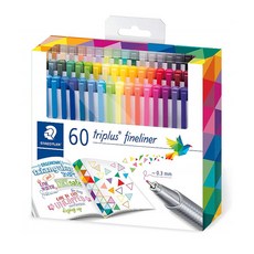 STAEDTLER 334 Triplus Fine Liner 0.3mm 60 色, 混色, 1套