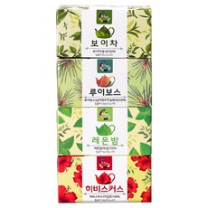 傳統茶包組 4款, 普洱茶+博士茶+香蜂草茶+木槿花茶, 1組