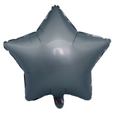 Wow Party Korea 星星銀箔氣球 46 x 46 cm, 緞面奢華石墨色, 5入