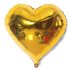 와우파티코리아 하트 은박풍선 자동 46 x 46 cm, 메탈골드, 5개입