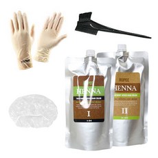 Loopy 護髮染髮膏 第1劑 500g+第2劑 500g+髮帽+手套+染髮刷, 1N Black, 1組