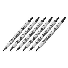 SIGG 雙頭平頭麥克筆 ZIG-MS-3400, 010 Pure Black, 6入