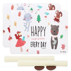 KOXINA 珪藻土浴室踏墊+防滑墊 M號 45*35cm+砂紙, Happy Day, 2組