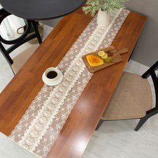 10X10 桌布, 奶油, 4 人 (180 x 30 厘米)
