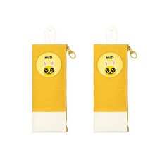 카카오프렌즈 실리콘 패치 펜슬 파우치, 무지, 2개입