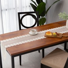 Casael Mercy 桌布, 乳霜, 4 人 (180 x 30 厘米)