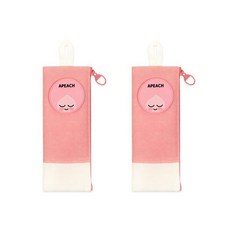 카카오프렌즈 실리콘 패치 펜슬 파우치, 어피치, 2개입