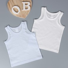 Organic Boom 男童素色網眼背心 2入
