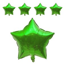 Wow Party Korea 星星鋁箔氣球 46 x 46 cm, 金屬萊姆綠, 5入