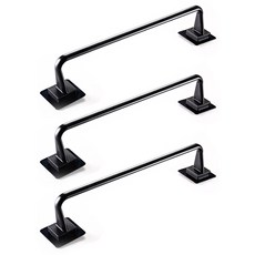Block Mart 廚房抹布毛巾多用途掛架 34cm, 黑色, 3入