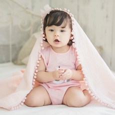 JOY MULTI 孩童用棉質薄紗毯, 粉色