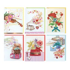 From&To T1039 感謝書法新年賀卡 6款卡片 6入 + 信封 6入, 混合顏色, 1套