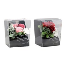 Happy Village 香皂花 甜心玫瑰盒 2入組, 粉紅色, 紅色, 2個