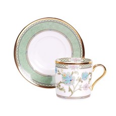 Noritake 吉野綠色義式濃縮咖啡杯 + 杯盤 1人套組, 混合色, 1套
