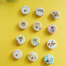 寵物故事迷你小狗磁鐵 12入, 混色