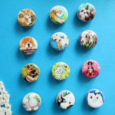 오케이아하 펫 스토리 미니 타일자석 베키 강아지 12p 세트, 혼합 색상