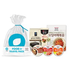 청정원 여행세트 올리브유 재래김 5g + 쇠고기 볶음고추장 60g + 오징어채볶음 60g + 김치 160g + 볶음김치 160g + 돼지고기장조림 95g, 1세트