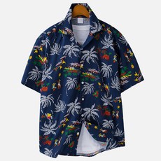 GHOST REPUBLIC 男式夏威夷原住民緊身短袖襯衫 MSH-5S23