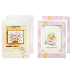 From&To T210-56 感謝祝賀賀卡 2p + 信封 2p + 內頁紙 2p, 混合顏色, 2套