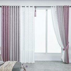 지나송 헤이든 고주파 커튼 2p + 암막 커튼 2p + 봉