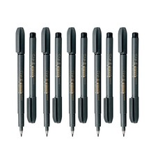 ZEBRA 斑馬牌 水性軟毛筆 WF1 細字用, 單一顏色, 10入