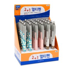 ALPHA 油性多筆2+1色0.5mm 藍色8p+粉色8p+灰色8p, 混色, 1組