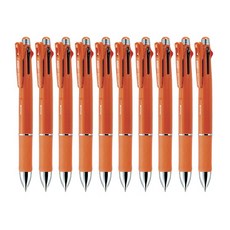 ZEBRA 斑馬牌 多功能筆 Clip-on Multi 1000 原子筆 0.7mm + 自動鉛筆 0.5mm B4SA2, 橘色, 10入