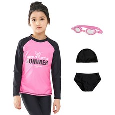 ST.HOLIDAY 女童防曬泳衣套組 ST701 + 泳鏡