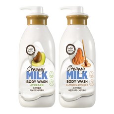해피바스 크리미 밀크 바디 워시 아보카도 + 아몬드&허니, 1세트