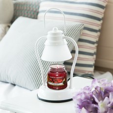 YANKee CANDLe 藍海定時迷你暖燈 (小) + 黑櫻桃蠟燭組, 白色