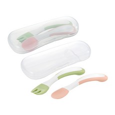 Richell 利其爾 TLI 軟Q果醬 嬰兒副食品湯匙叉子組, 2套, 混合顏色