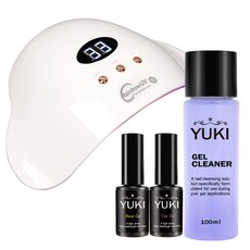 YUKI 花朵美甲套組, Gel Lamp 36W + Base Gel 5g + Top Gel 5g + Gel Cleaner 100ml, 1套