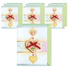 From&To T1040-6 感謝祝賀新年賀卡 7入 + 信封 7入, 混合顏色, 1套