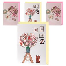 From&To T222-34 感謝祝賀賀卡 2p + 信封 2p + 內頁紙 2p, 混合顏色, 2套