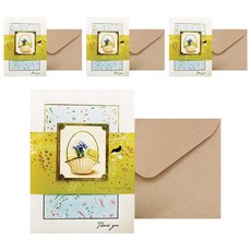 From&To T210-4 感恩賀卡4p+信封4p+鑲嵌4p, 混合顏色, 1套