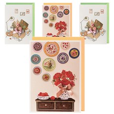 From&To T222-12 感謝祝賀新年賀卡 2張 + 信封 2個 + 內頁 2張, 混合顏色, 2套