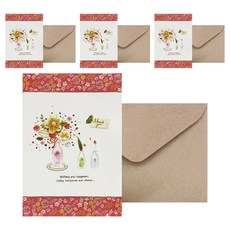 Fromn2 T215-2 感恩節賀卡 4p + 信封 4p + 鑲嵌 4p, 混合顏色, 1套