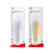 tgm 矽膠嬰兒食品湯匙 4入+收納盒 2入, 紫色+灰色+綠色+黃色, 1組