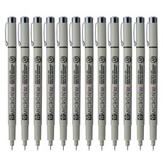 Pigma Micron 02 凝膠墨水筆 0.3mm, 黑色, 12入