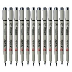 SAKURA PIGMA 軟毛筆, 黑色, 12個