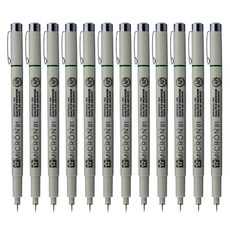 Pigma SAKURA PIGMA Micron 01 代針筆 0.25mm, 綠色, 12個