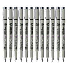 Pigma SAKURA Micron 08 中性墨水筆 0.5mm, 黑色, 12個