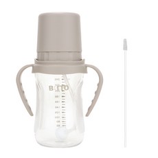 BBTTO 吸管杯 250ml+吸管清洗刷, 暖灰色, 1組