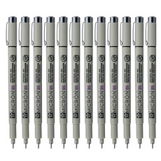 PIGMA 마이크론 05 젤잉크펜 0.45mm, 블랙, 12개
