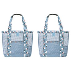 마켓피오 패션 플라워 매쉬 에코백 2p