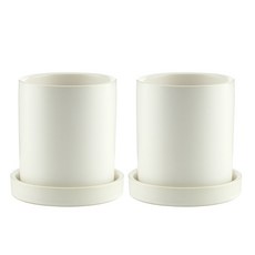 SH GLASS 單色現代霧面花盆 SH1704-3 2入, 2個, 白色
